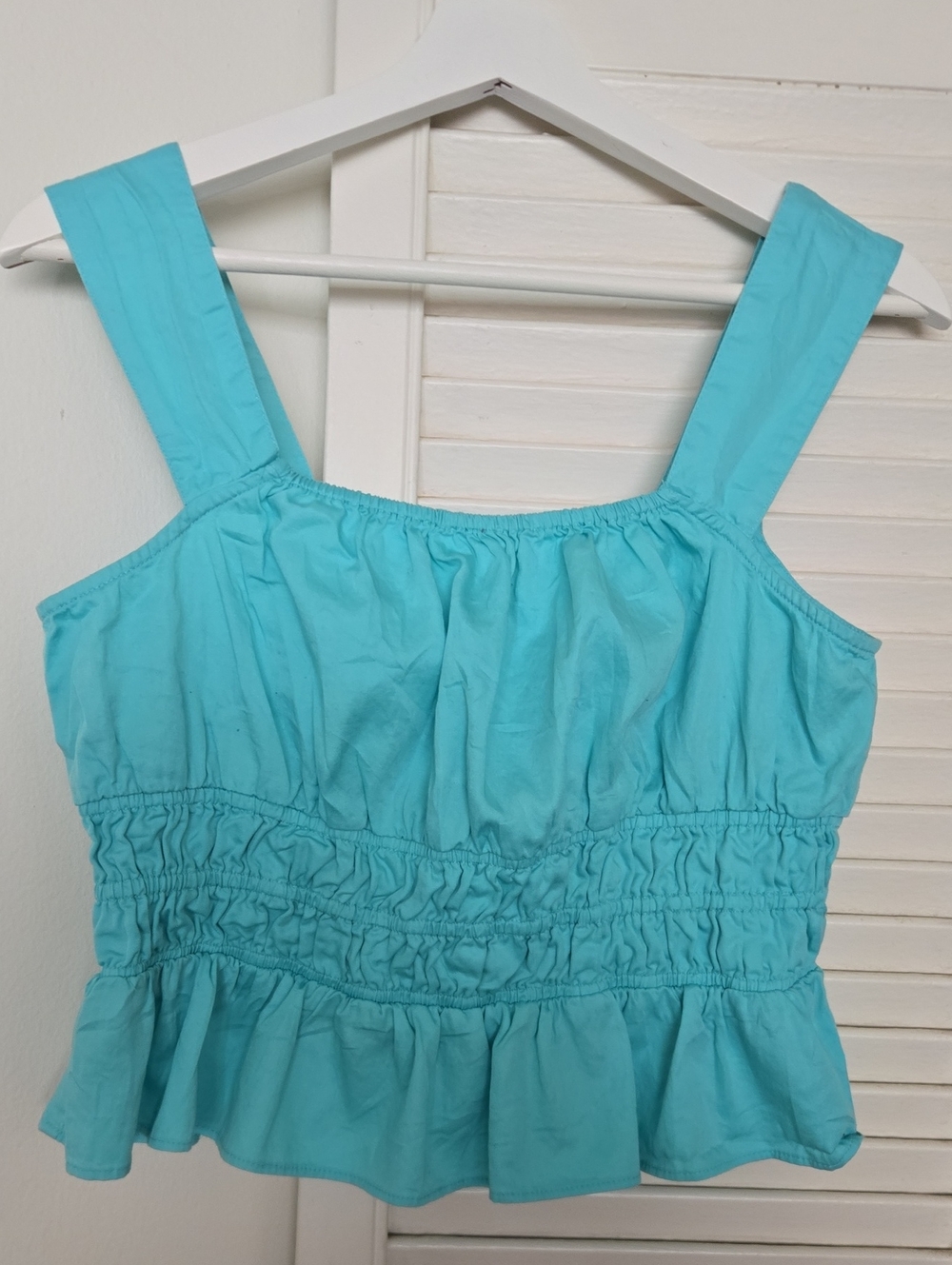 Avec Les Filles Cotton Light Turquoise Top Sleeveless Summer Size M